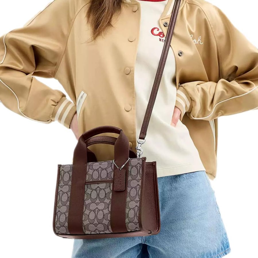 Smith tote bag brown silver