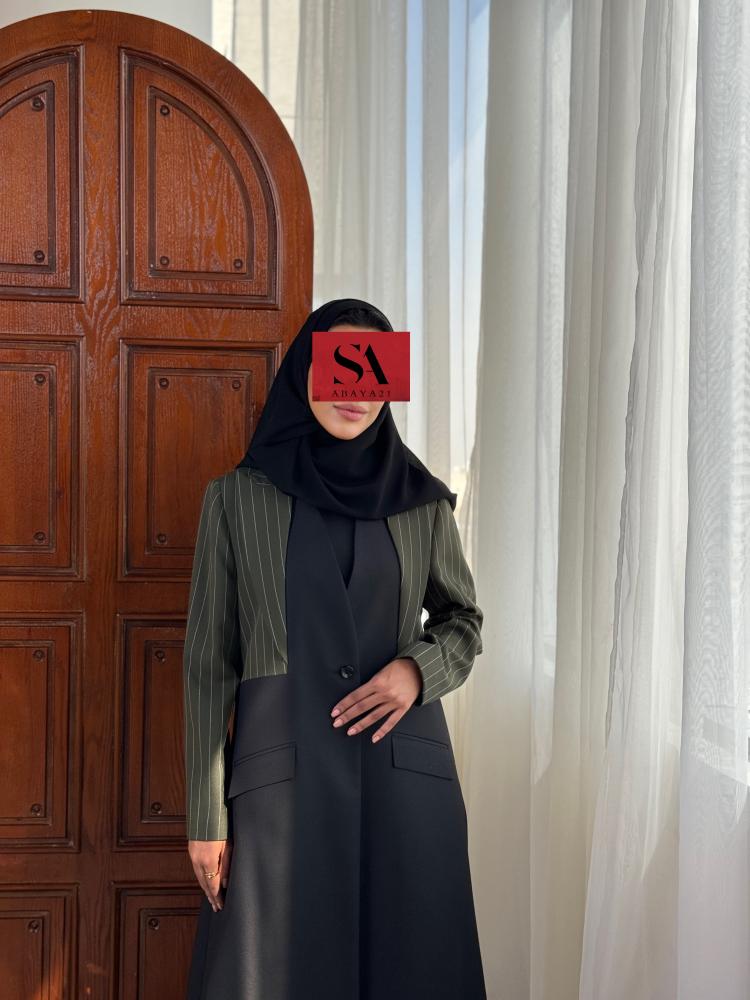 بليزر اسود وزيتي (1)