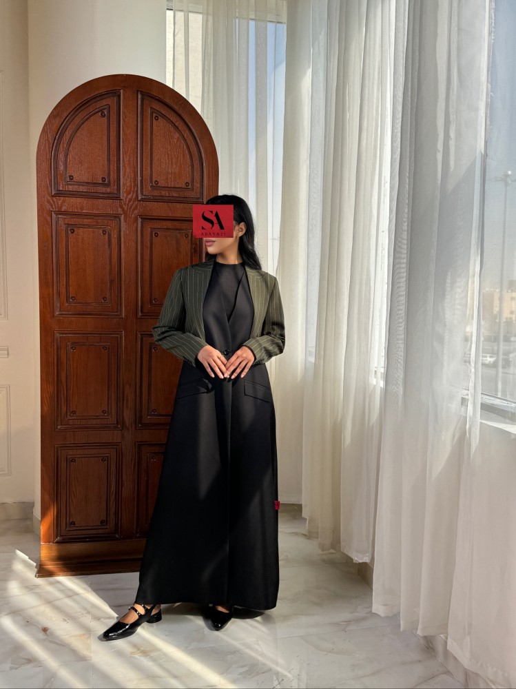 بليزر اسود وزيتي (1)