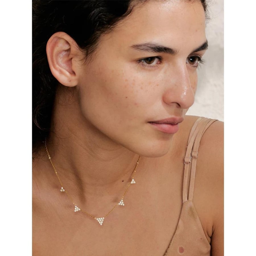 Zircon Necklace in 18k Gold Plated
