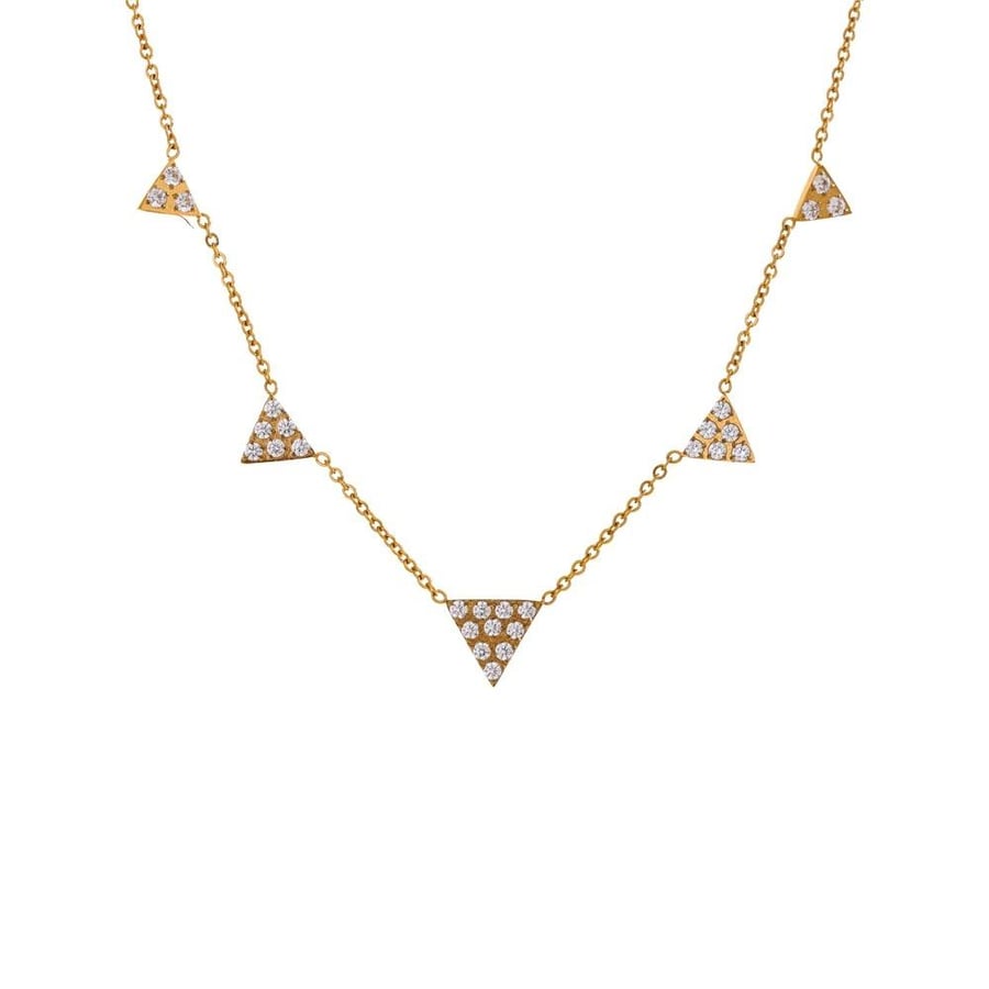 Zircon Necklace in 18k Gold Plated