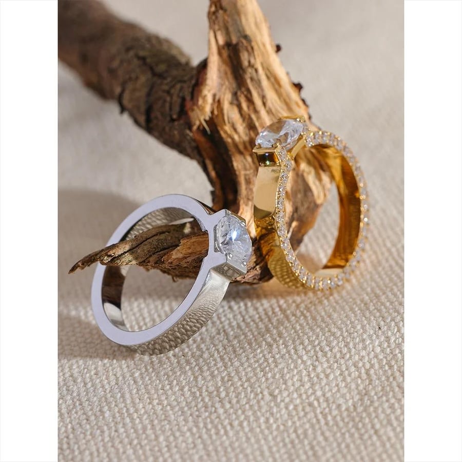 Zirconia Ring in 18K Gold Plated