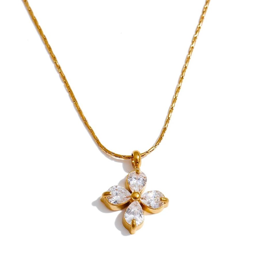 Zircon Necklace in 18k Gold Plated