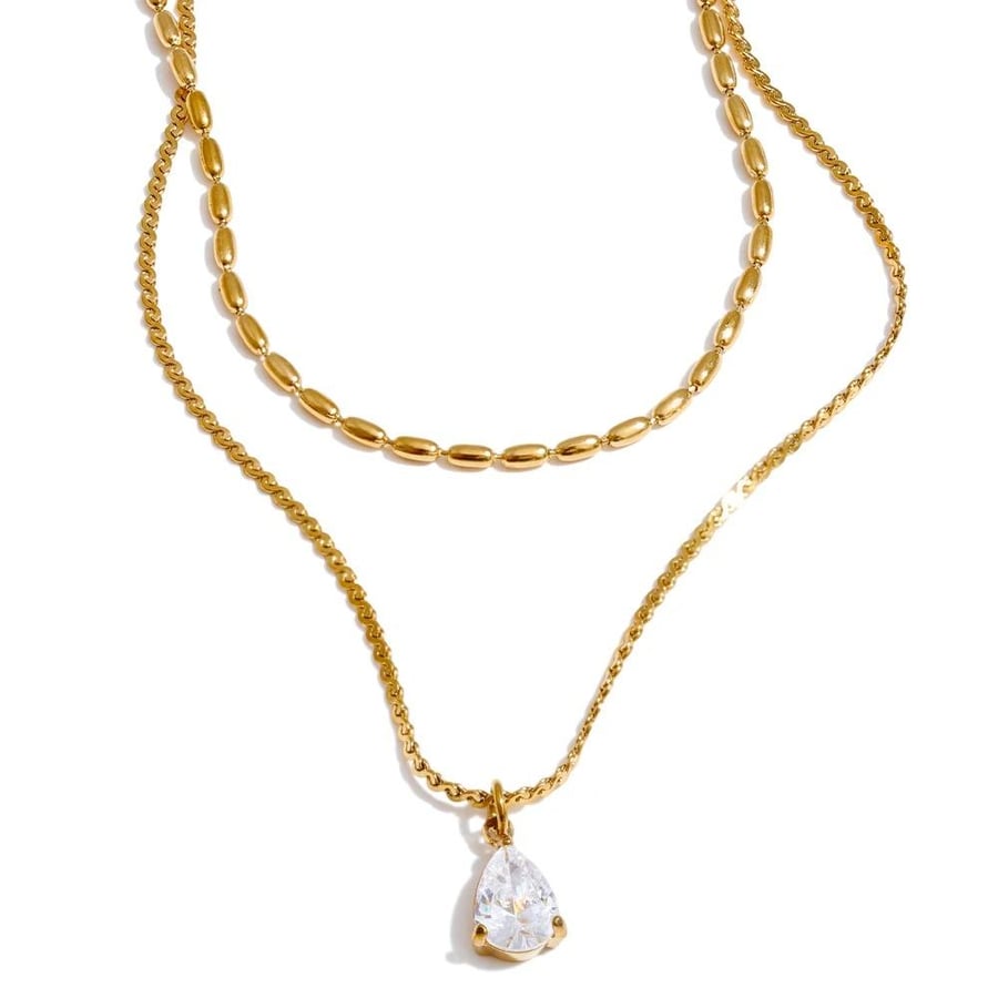 Zircon Necklace in 18k Gold Plated