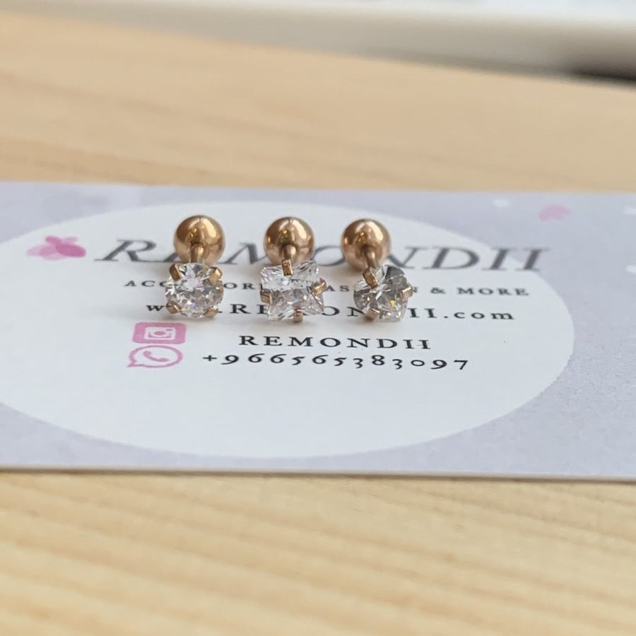 بيرسنق طبي كرستال ذهبي 16g