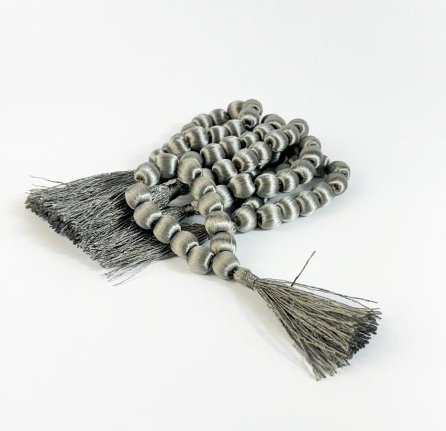 Tissue holder - gray rosary shape