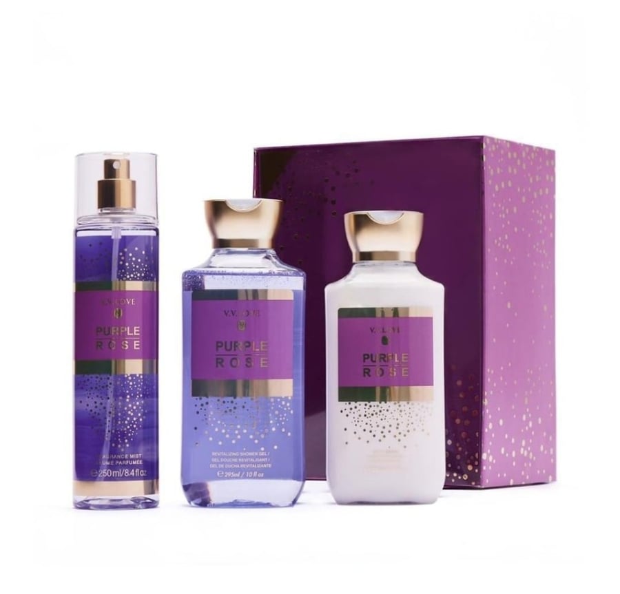 V.V LOVEمجموعة العناية بالجسم Purple Rose