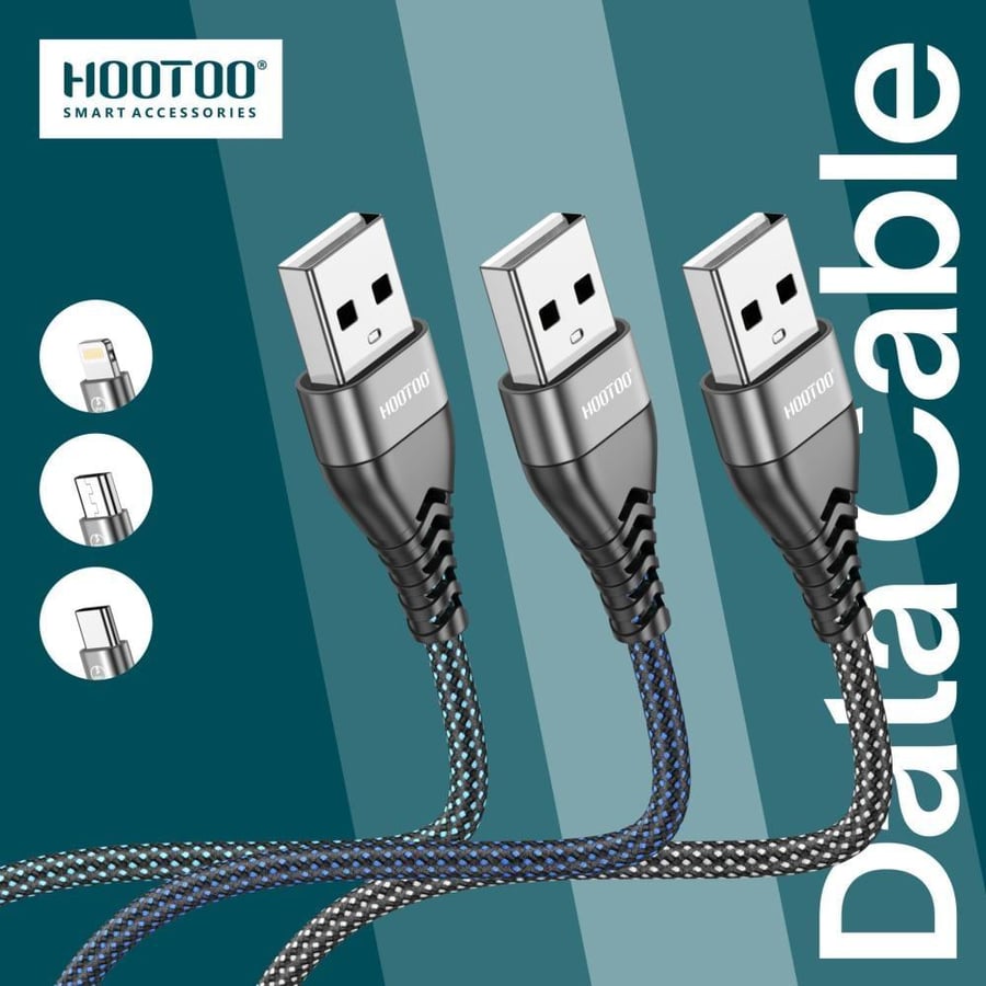 كيبل قماشي  1 متر شركة Hootoo
