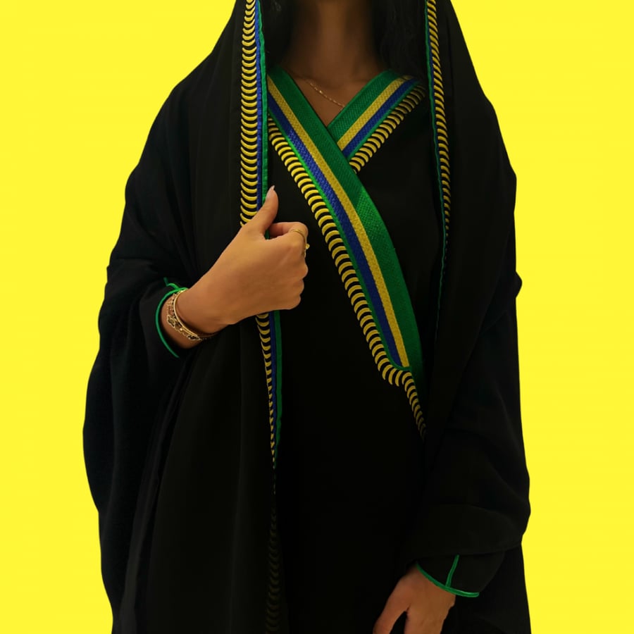 Her Banana Highness in Blue and Green