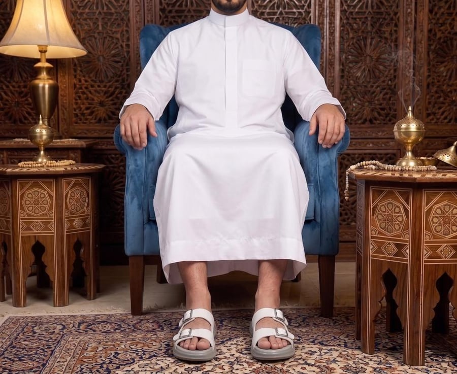نعال إيطالي تقنية سويسري طبي - أبيض أرضية رمادي