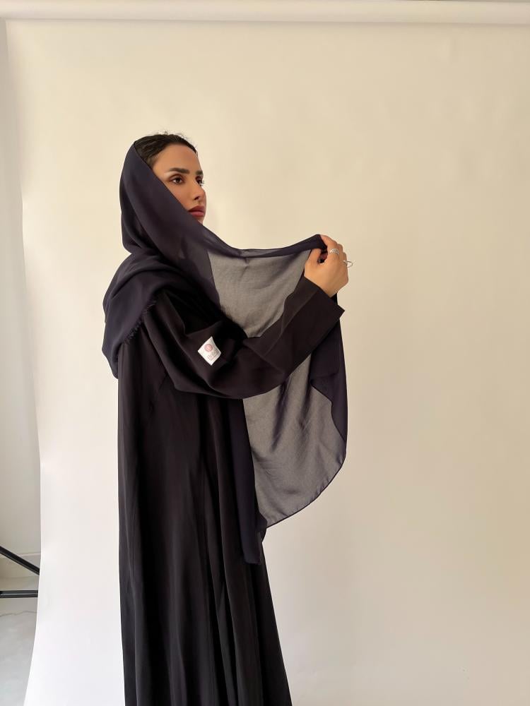 عبايه كلوش كحلي مسود - SS103