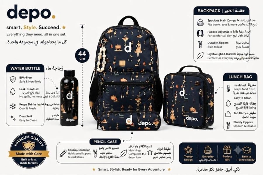 ديبو شنط ظهر مكونه من اربع قطع
