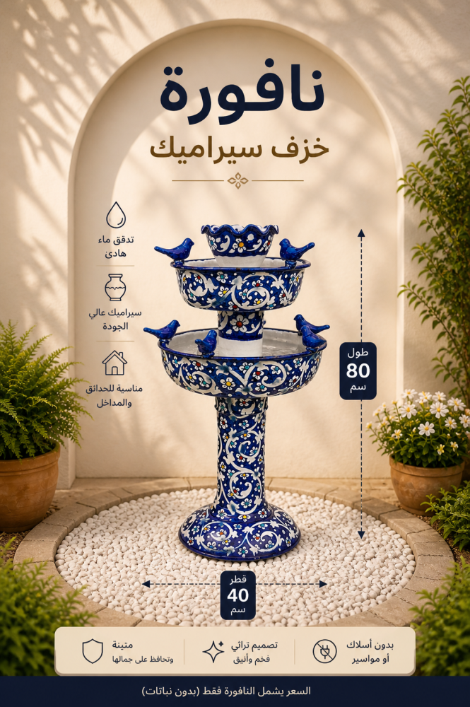 نافورة ( خزف ) بتصميم تراثي كلاسيك