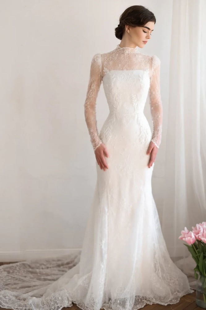 White bride dress