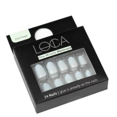 Luca, artificial nails baby blue oval 17
