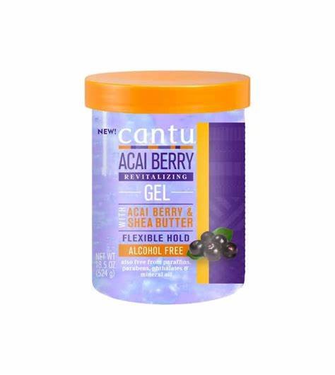 Cantu, جل منشط، ثبات مرن، توت الأساي، (524 جم)