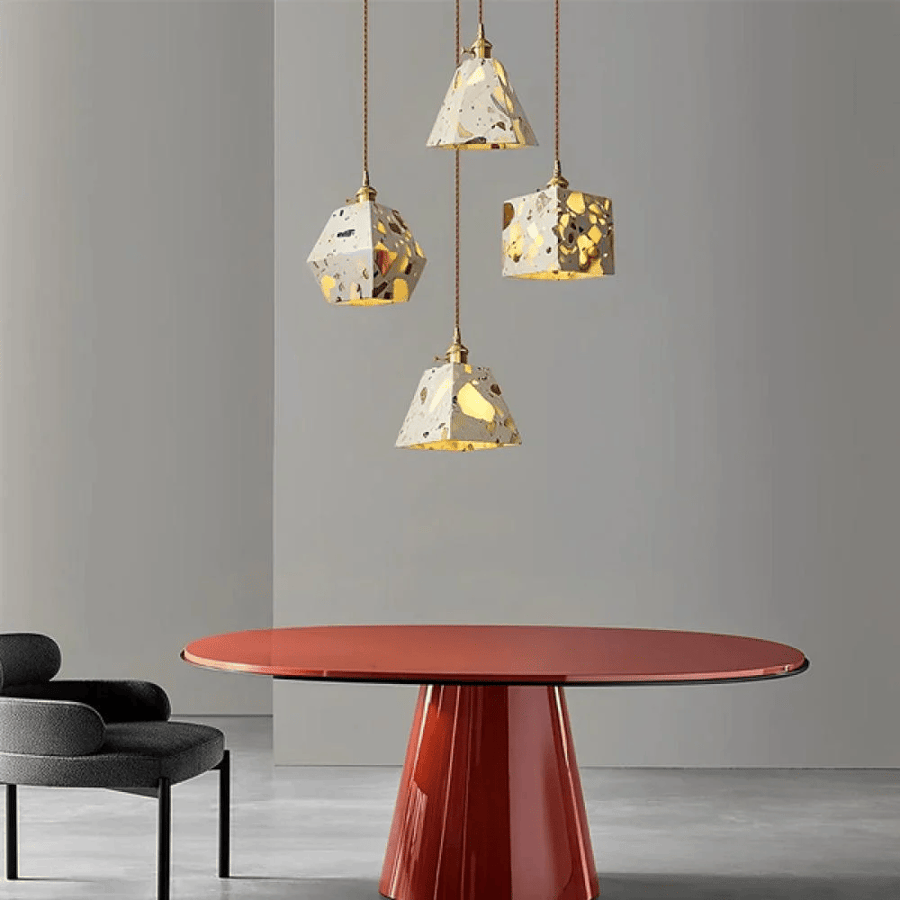 Marble decorative chandelier with white color dots without bulb QTS-6027A
