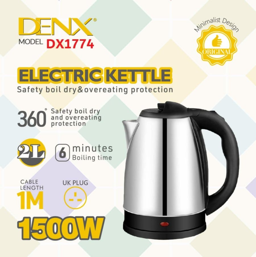 DENX - غلاية ماء كهرباء سعة 1.8 لتر 1500 واط م/DX1774