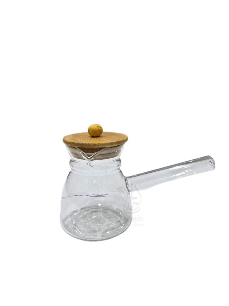 كنك زجاج للقهوة ب غطاء خشب coffee pot