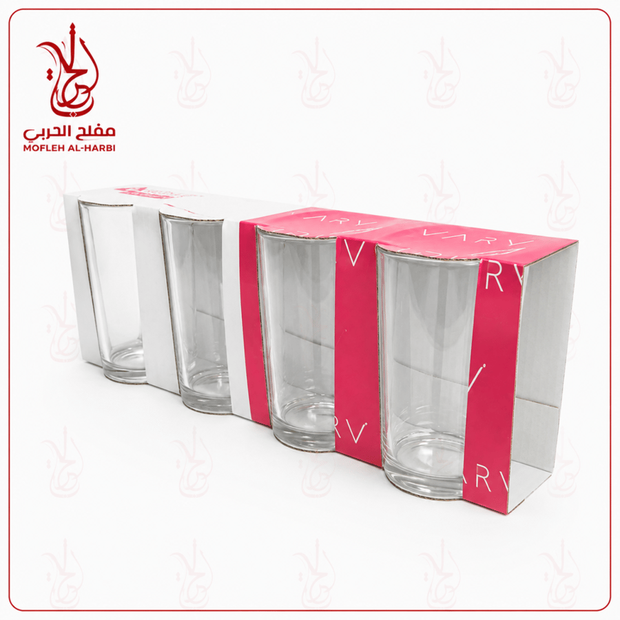 طقم كاسات زجاج 4قطع 360مل باشكال مختلفة