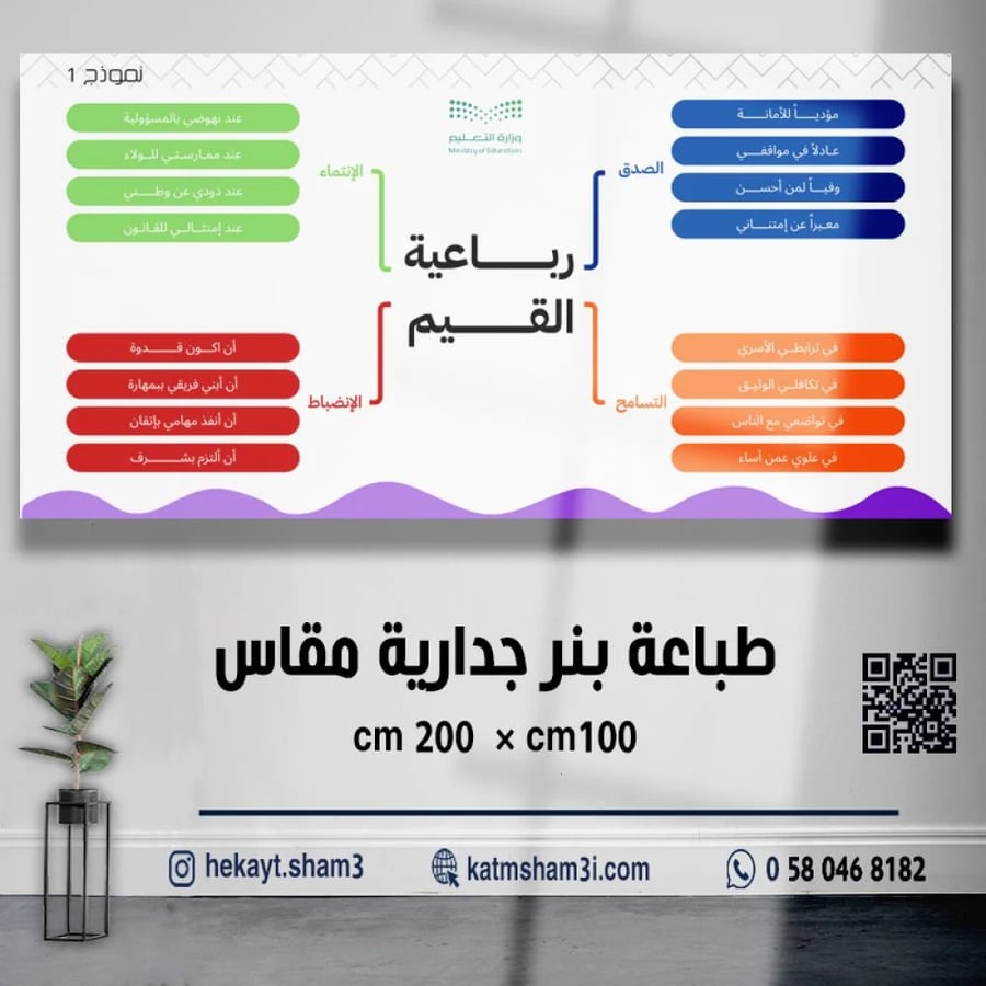 لوحة بنر رباعية القيم
