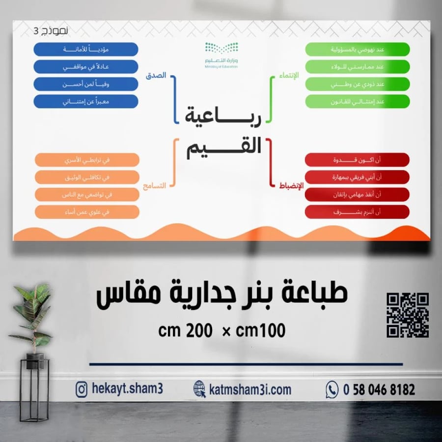 لوحة بنر رباعية القيم