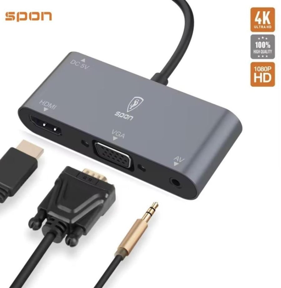 وصلة أيفون 8 منفذ HDMI+VAG من سبون