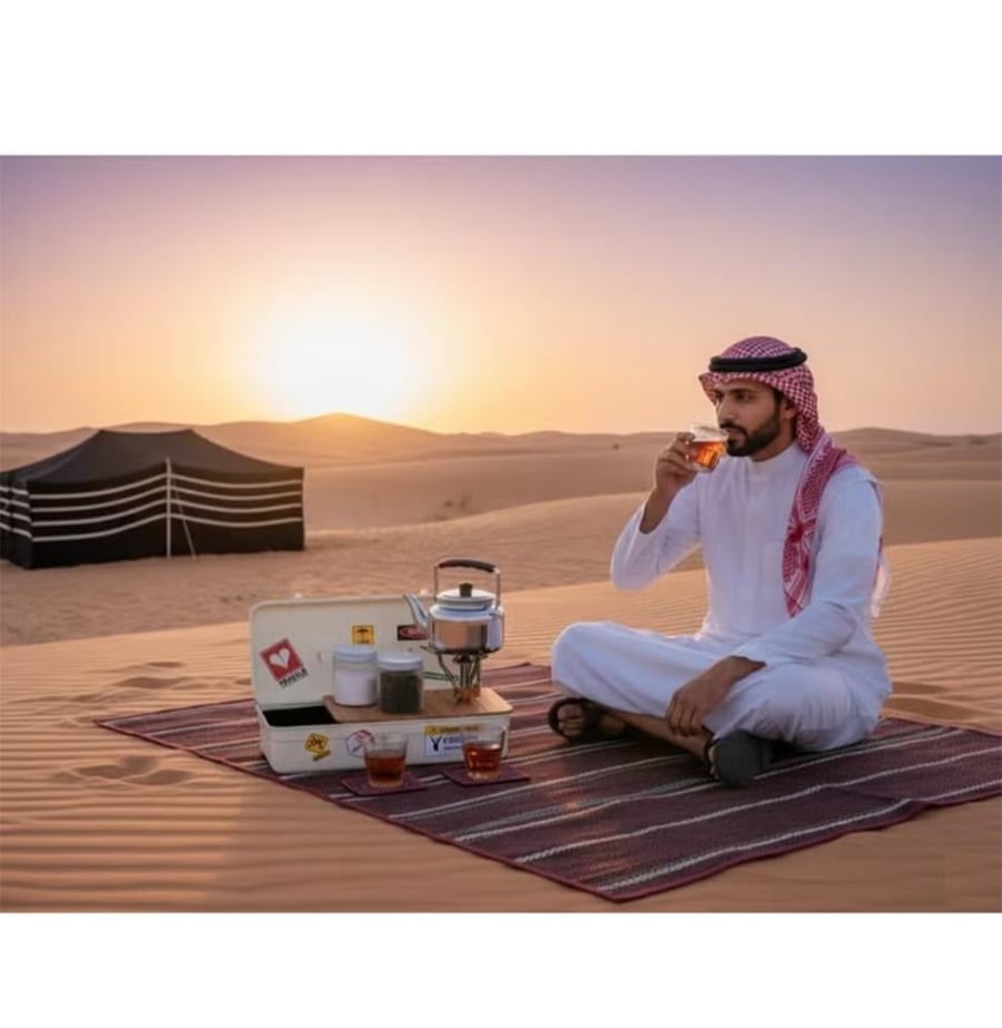 صندوق عزبة شاي للتخييم لون أخضر داكن - كامبينج فاميلي