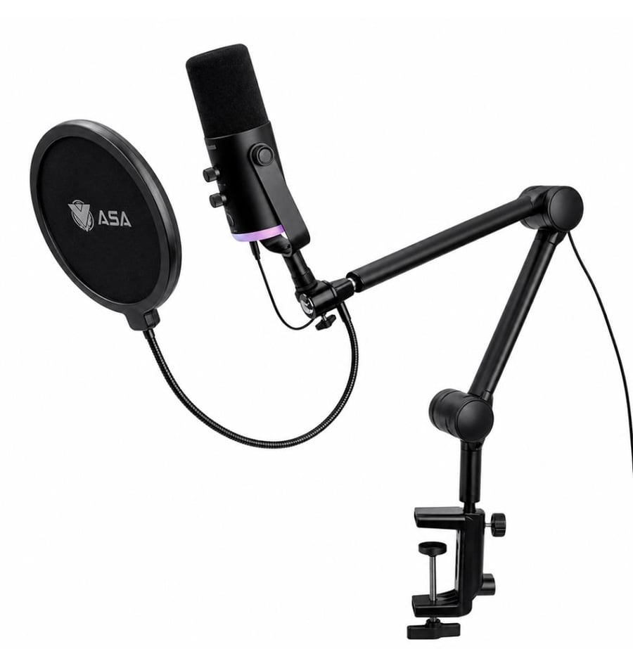 مايك احترافي BROADCAST BUNDLE من ASA لون أسود