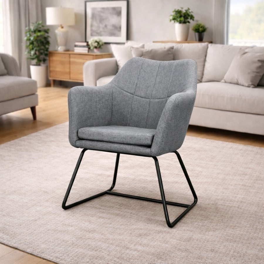 كرسي قماش رمادي  من بوينت بلسFabric Chair -Gray from POINT PLUS