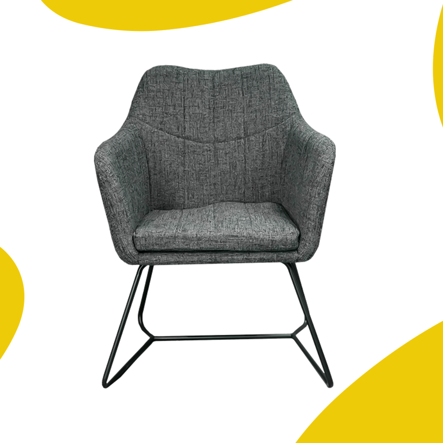 كرسي قماش رمادي  من بوينت بلسFabric Chair -Gray from POINT PLUS