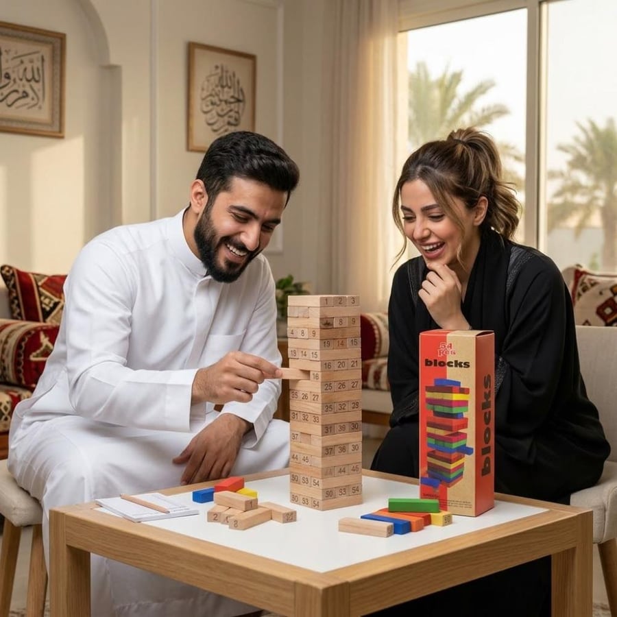 لعبة جينجا الهدم والبناء الخشبيه
