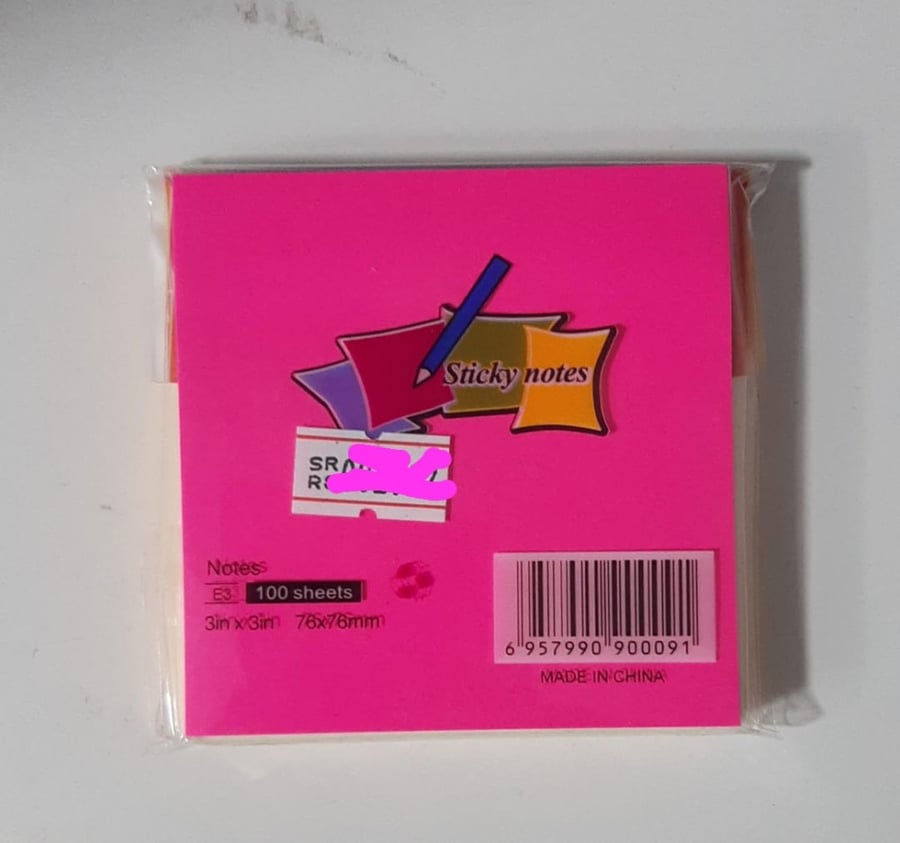 ورق ملاحظات ملون 3*3