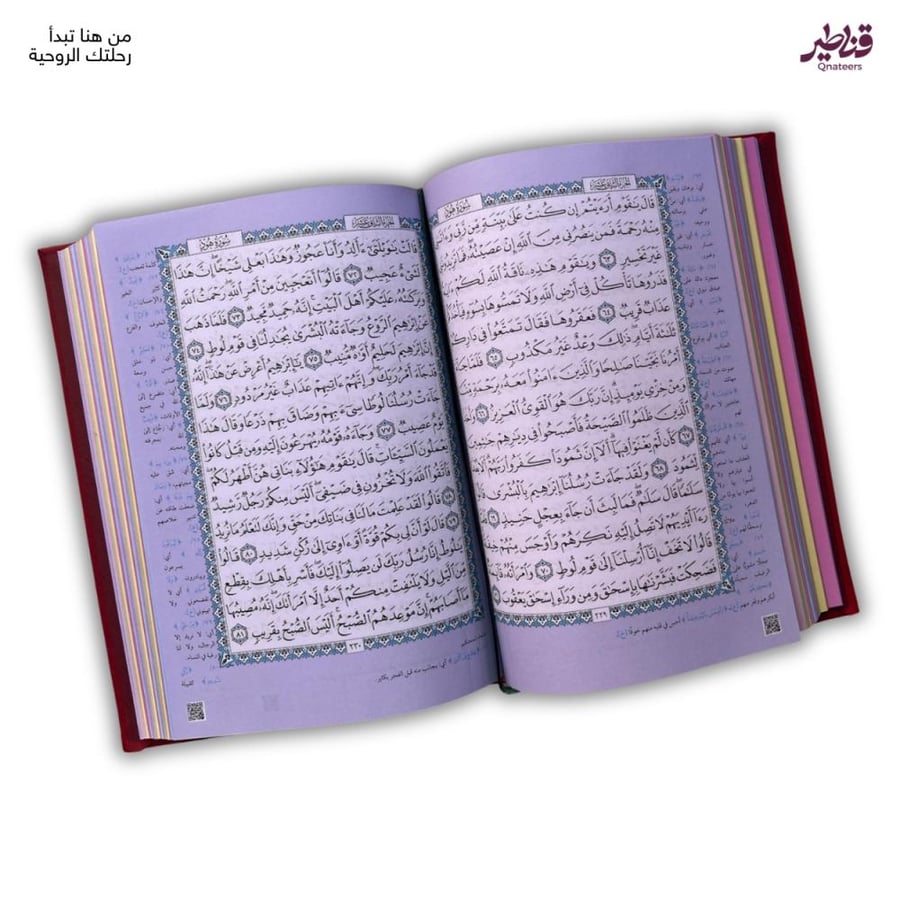 مصحف فاخر أزرق بمعاني القرآن الكريم - غلاف جلد  تصميم  راقٍ