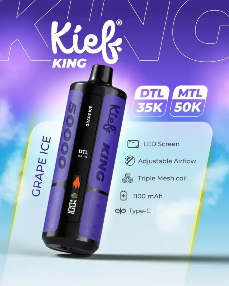 شيشة كيف كنق عنب ايس 50,000 سحبة