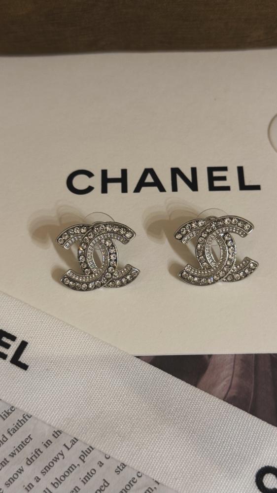 Chanel silver earrings