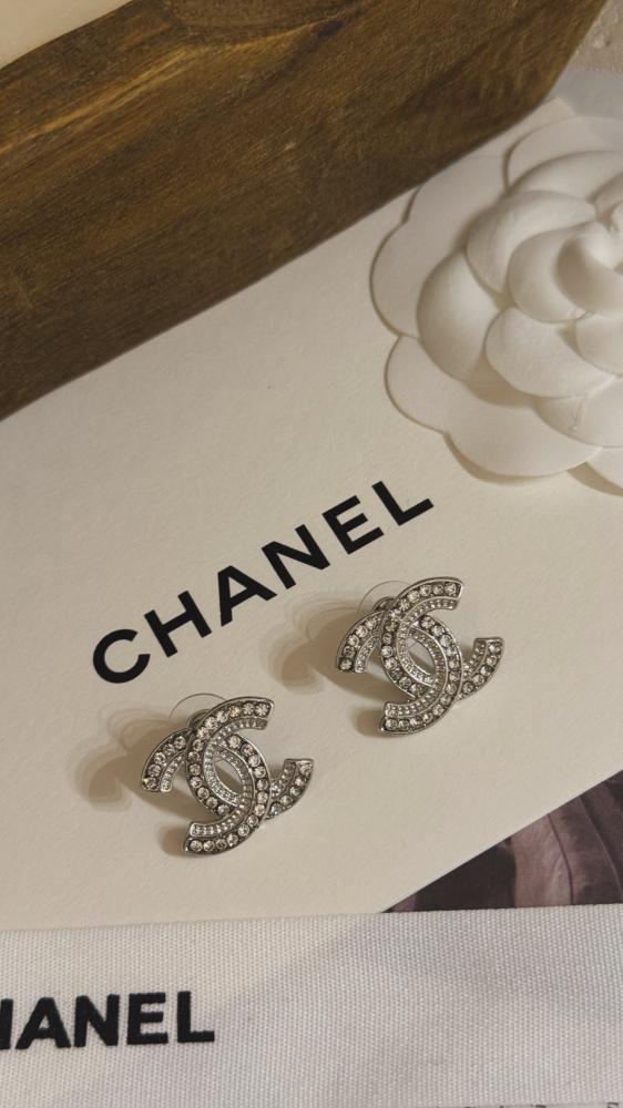 Chanel silver earrings