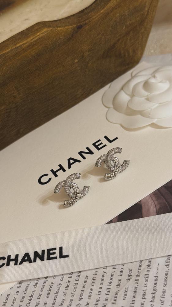 Chanel silver earrings