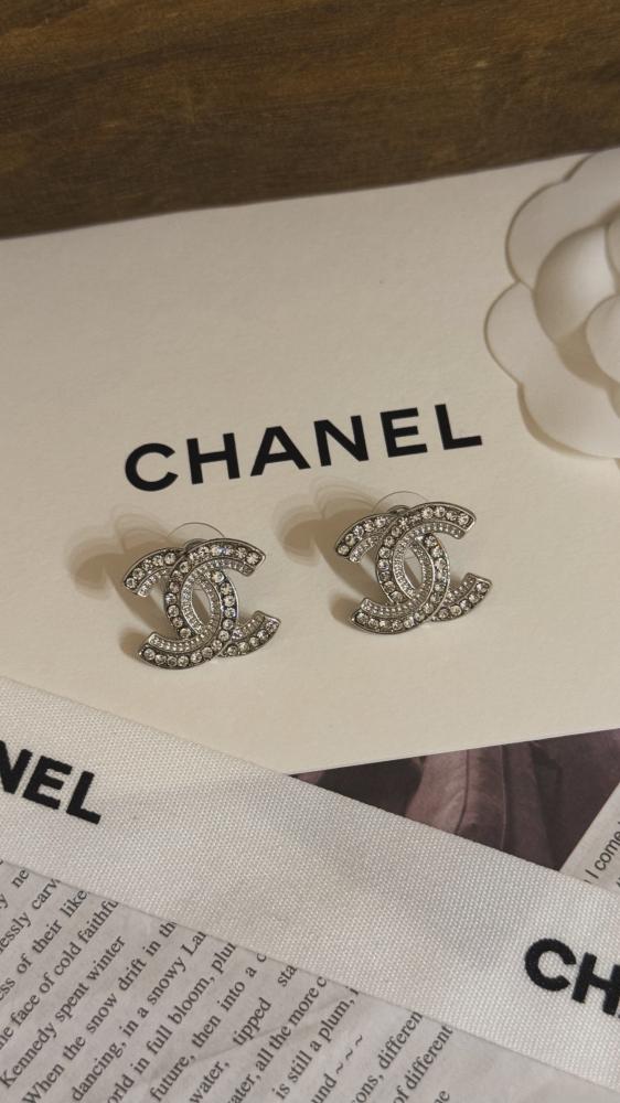 Chanel silver earrings
