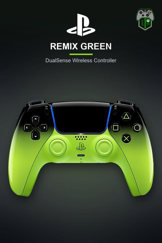 يد تحكم بلايستيشن 5 دوال سينس لون أخضر ريمكس (DualSense Remix Green) - PS5