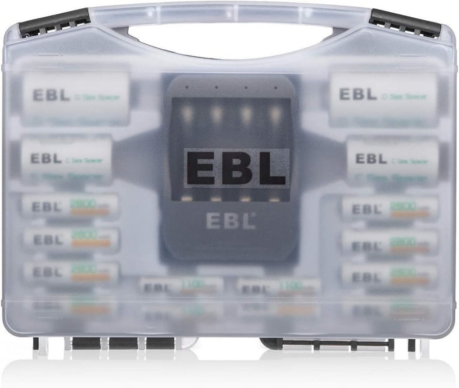 مجموعة بطاريات مع شاحن من شركة EBL جودة ممتازه جداً