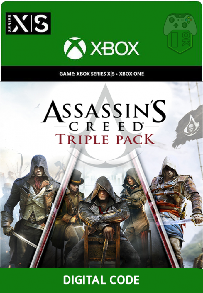 مجموعة أساسنز كريد الثلاثية: بلاك فلاق ويونيتي وسنديكيت (Assassin's Creed Triple Pack: Black Flag, Unity, Syndicate) — أكس بوكس