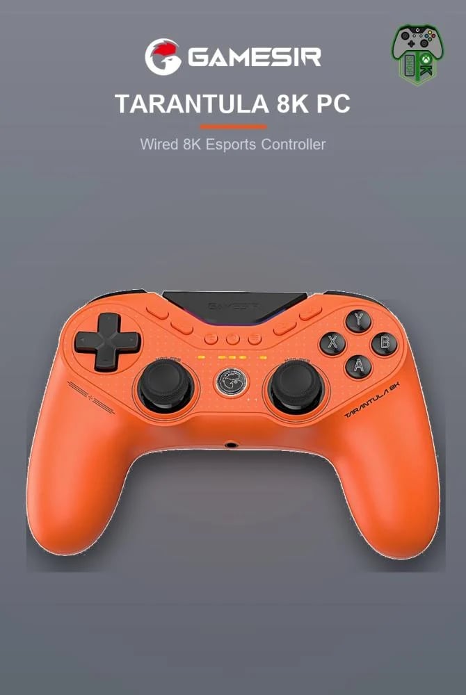 يد تحكم GameSir Tarantula 8K PC السلكية للكمبيوتر (عصي TMR · 8000Hz · جيروسكوب)