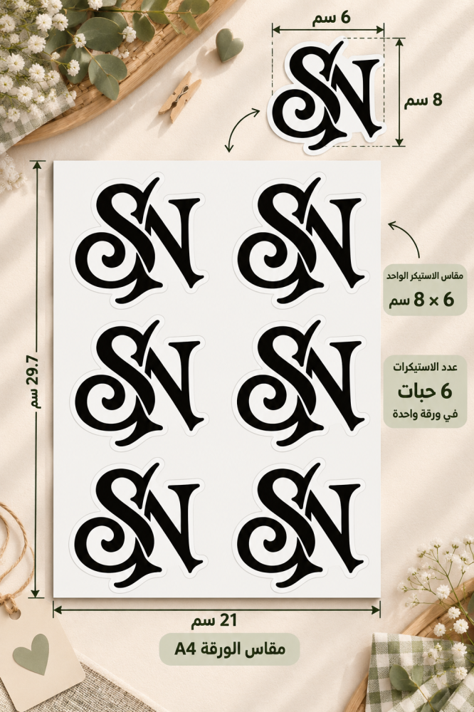 استكرات حروف 6*8