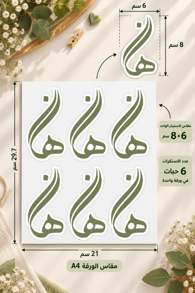 استكرات حروف 6*8
