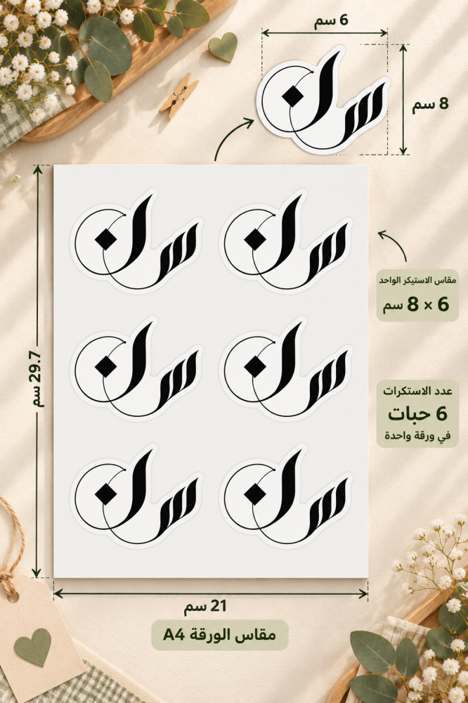 استكرات حروف 6*8