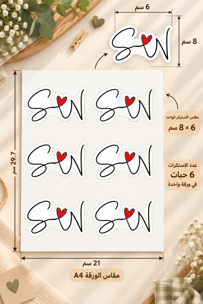 استكرات حروف 6*8