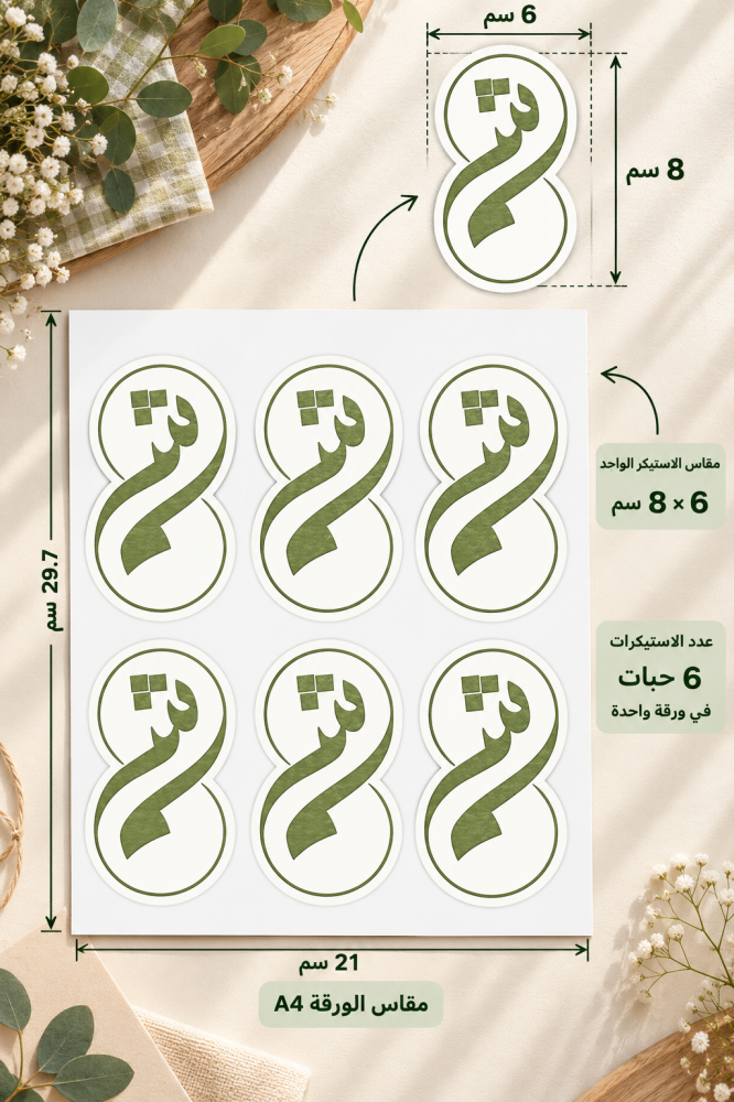 استكرات حروف 6*8