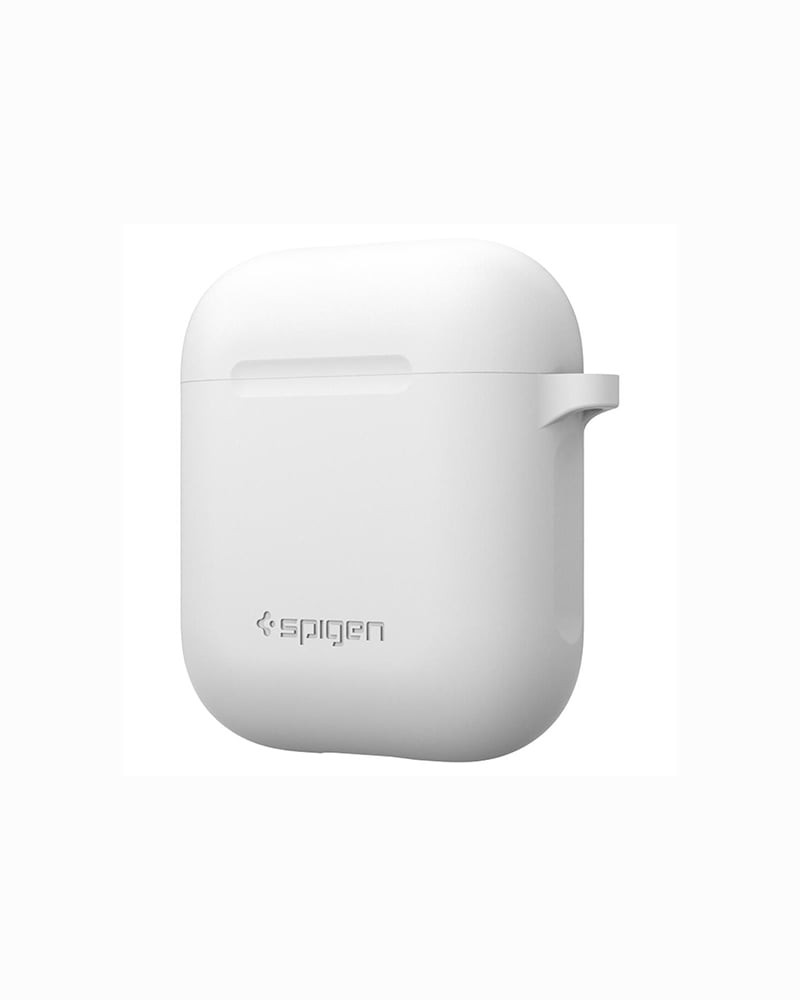 Spigen silicone case for Apple Bluetooth earphone with holder - white