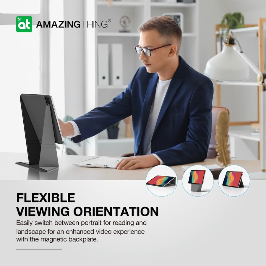 كفر AmazingThing مات برو ماق مع ستاند للايباد برو 12.9 / ايباد اير 13 - ازرق
